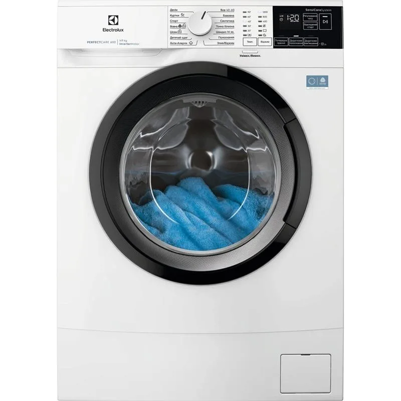 Пральна машина Electrolux фронтального завантаження, 7 кг, 1200 об/хв, клас енергоспоживання A, 48 см, з дисплеєм, інверторний дви