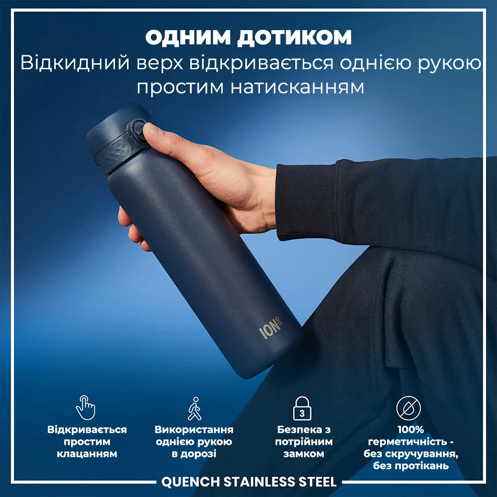 Бутылка для воды ION8 нержавеющая сталь 1200 мл синяя
