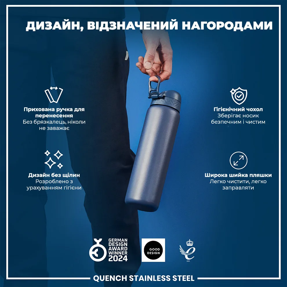 Бутылка для воды ION8 нержавеющая сталь 1200 мл синяя
