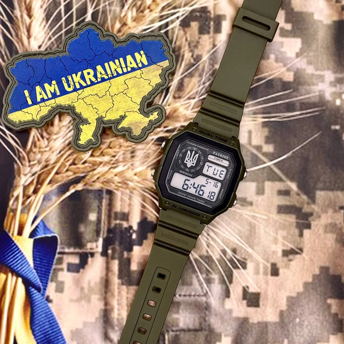 Наручні годинники Patriot 010AGUASI чорні квадратні водонепроникні 50 м