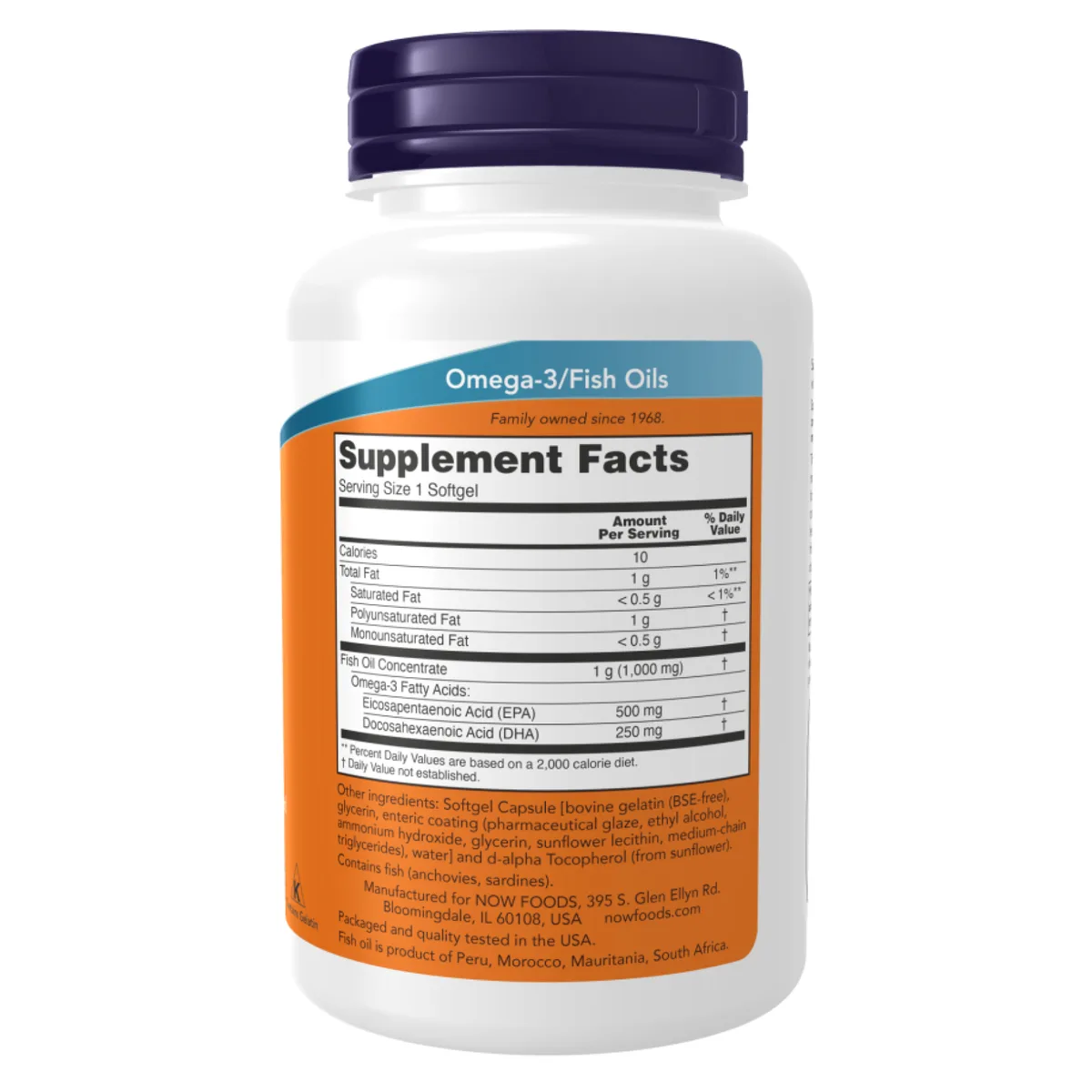 Ultra Omega-3 Fish Oil Now Foods риб'ячий жир 180 капсул