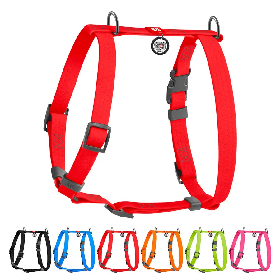 Шлея анатомічна WAUDOG Waterproof Н-подібна Collartex XL 40 мм 60-98 см червона
