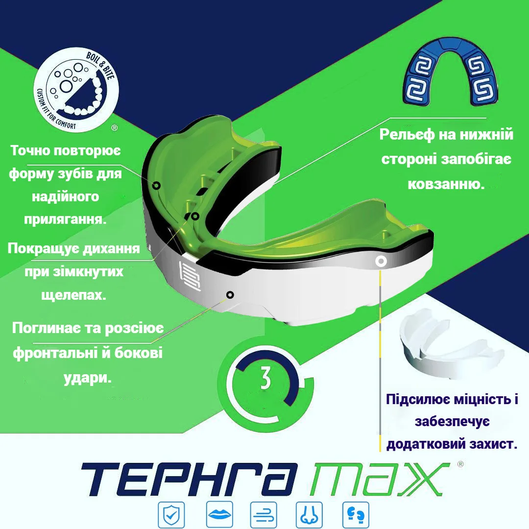 Капа MAKURA термопластик доросла 11+ зелена чорна біла