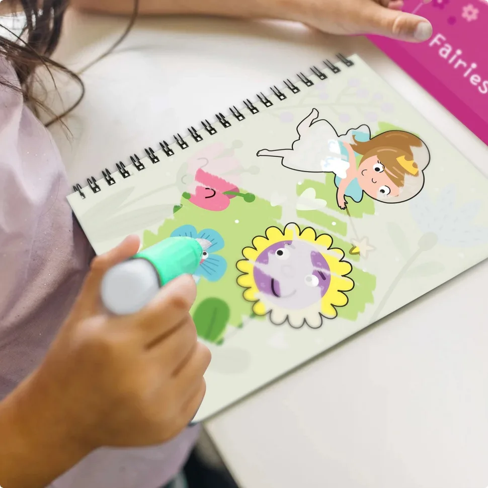 Набір водяних розмальовок DoDo Toys, папір, 8 малюнків з водяним маркером