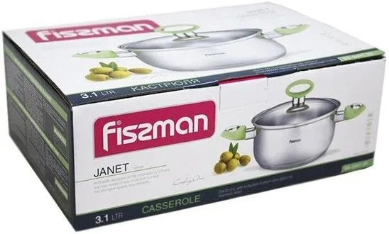 Кастрюля Fissman Janet из нержавеющей стали 3.1 л с индукционным дном