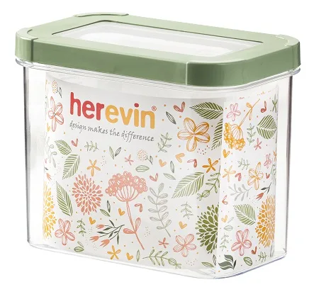 Контейнер HEREVIN пластик 1,2 л 9,5х15,5х12,7 см зелено-персиковий