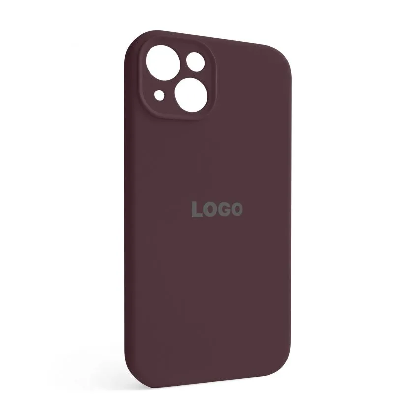 Чохол Silicone Case для Apple iPhone 13 силікон бордовий закрита камера