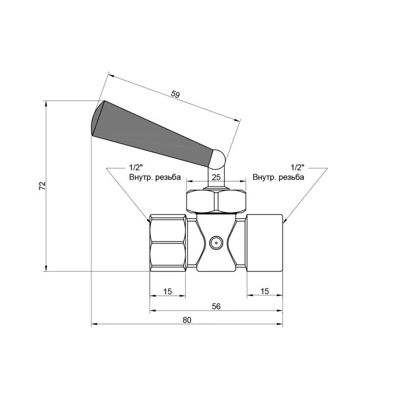 Кран під манометр ICMA 1/2" латунний CW617N 80х15х72 мм