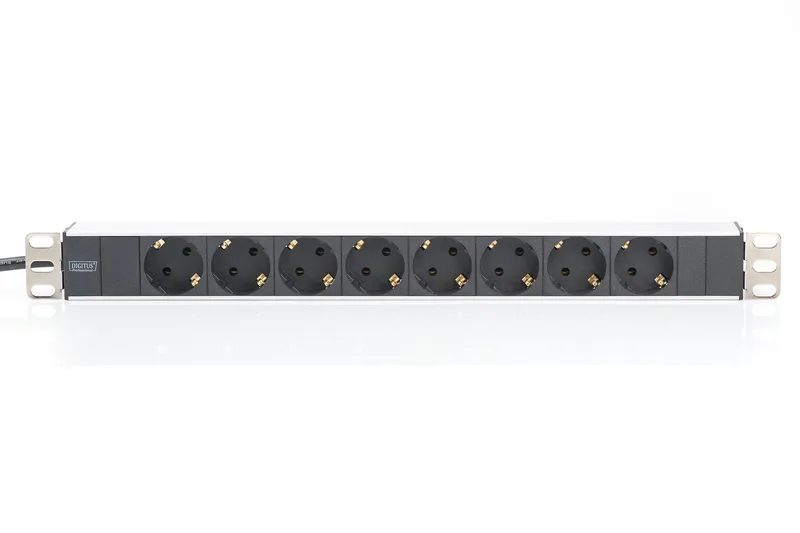 Пристрій розподілу електроживлення DIGITUS 1U, 8xSchuko, 16A, 250V, вилка Schuko