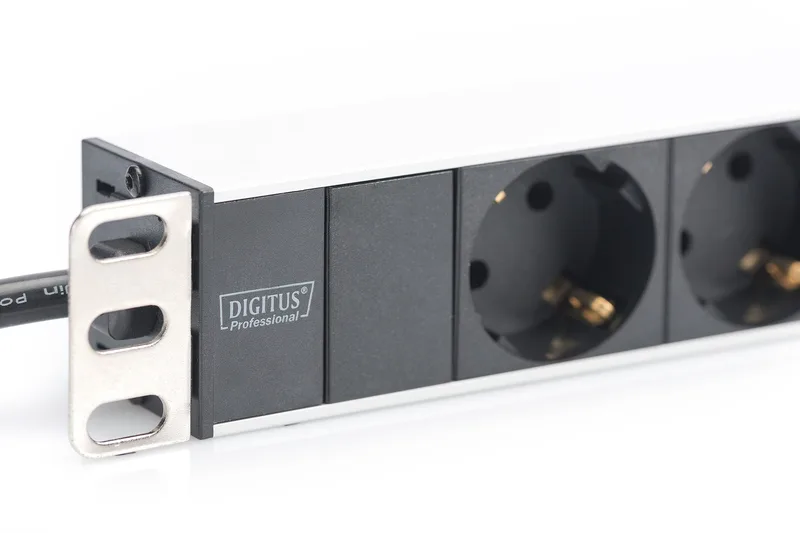 Пристрій розподілу електроживлення DIGITUS 1U, 8xSchuko, 16A, 250V, вилка Schuko