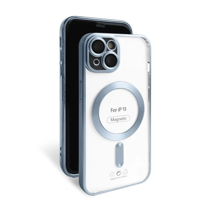 Чохол MagSafe для iPhone 13 пластик силікон матовий синій