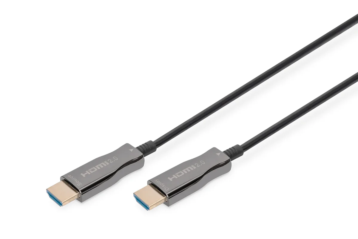 Кабель DIGITUS HDMI UHD 4K, AOC hybrid-fiber, type A M/M, 15м, чорний