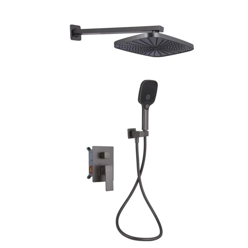 Душова система Qtap Gemini прихованого монтажу 120х28х214 мм латунь Gunmetal Black PVD