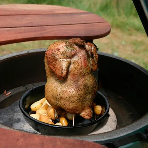 Круглий піддон для збору жиру Big Green Egg алюміній 23 см чорний