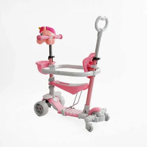 Самокат 5в1 Best Scooter с защитным бампером PU колеса со светом для детей и подростков.
