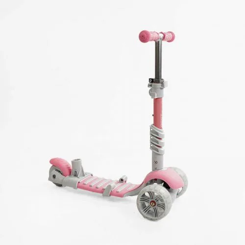 Самокат 5в1 Best Scooter с защитным бампером PU колеса со светом для детей и подростков.