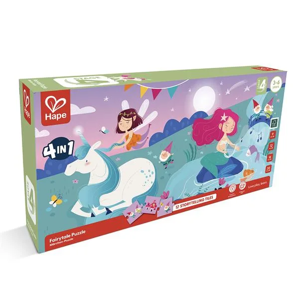 Пазл Hape деревянный 36х18 см Сказки 57 деталей
