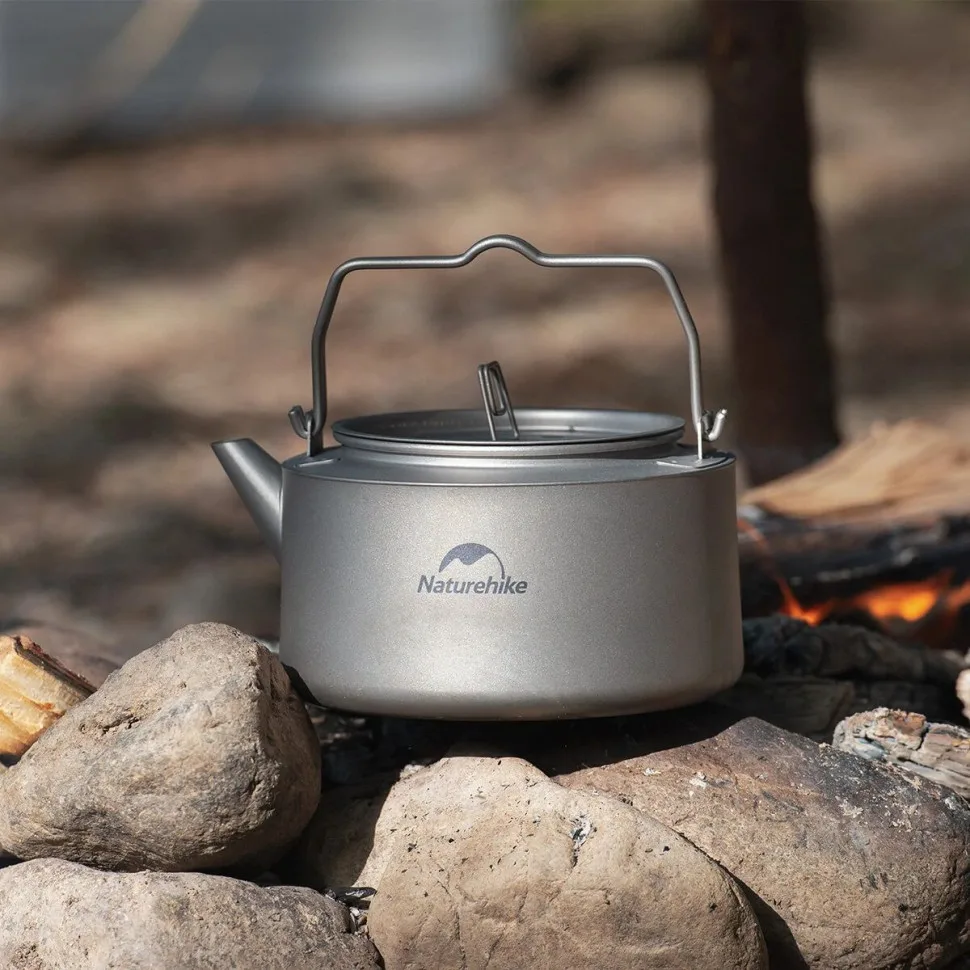 Титановий чайник Naturehike 1 л ⌀16,7 см Срібний