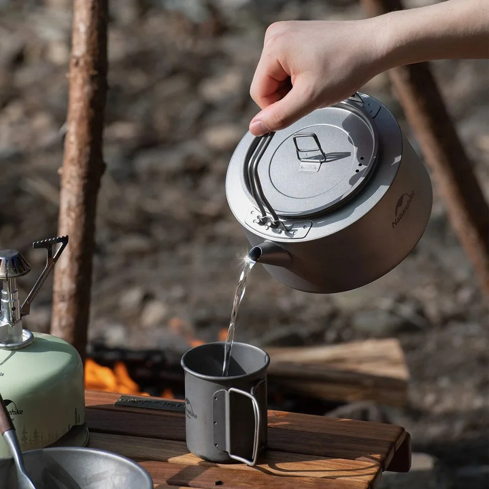Титановий чайник Naturehike 1 л ⌀16,7 см Срібний