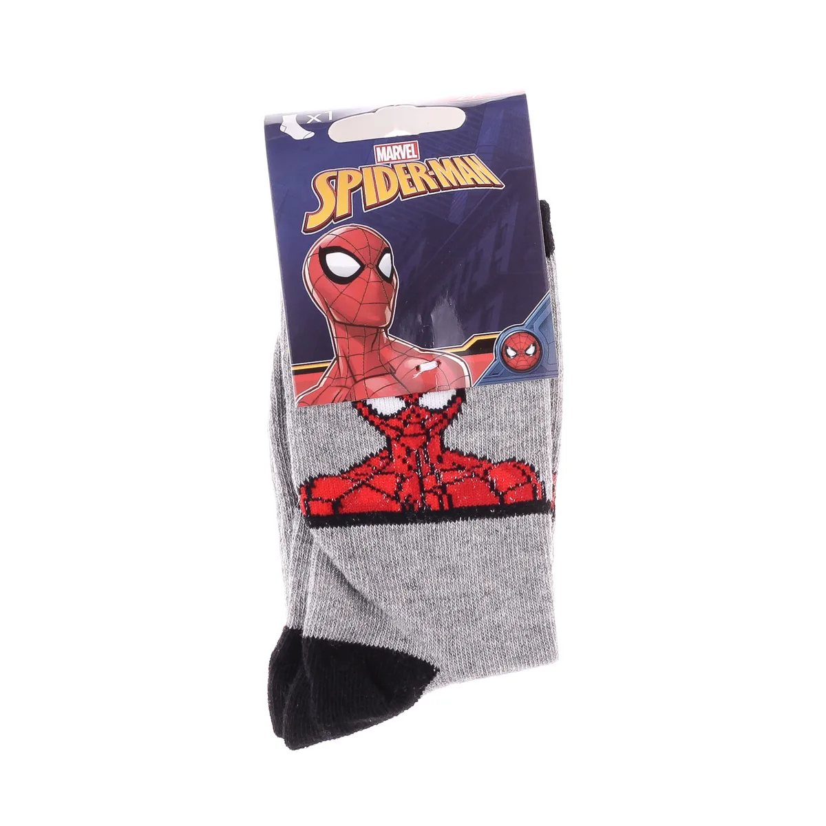 Шкарпетки SPIDER MAN 61% хлопок 23-26 светло-серые