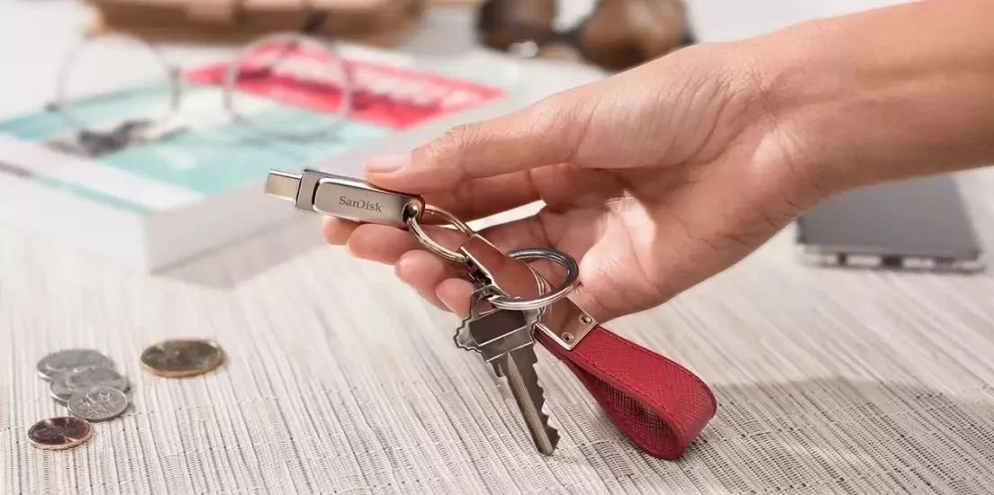 Накопичувач SanDisk металевий 512 ГБ USB 3.2 Type-A Type-C Срібний