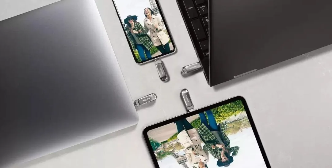 Накопичувач SanDisk металевий 512 ГБ USB 3.2 Type-A Type-C Срібний