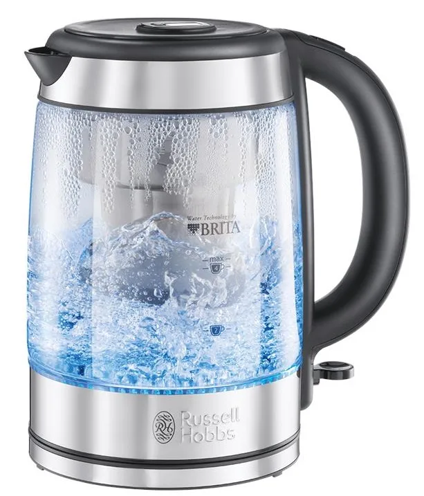 Електрочайник Russell Hobbs скло 1л чорний нержавіюча сталь