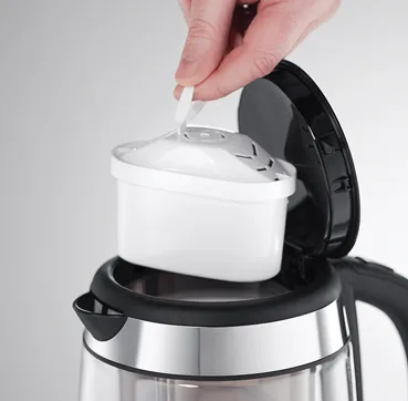 Електрочайник Russell Hobbs скло 1л чорний нержавіюча сталь