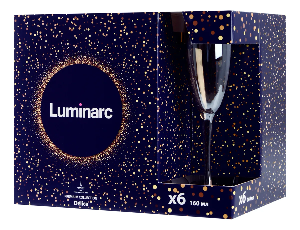 Набір келихів Luminarc скло 160 мл 6 шт для шампанського Honey