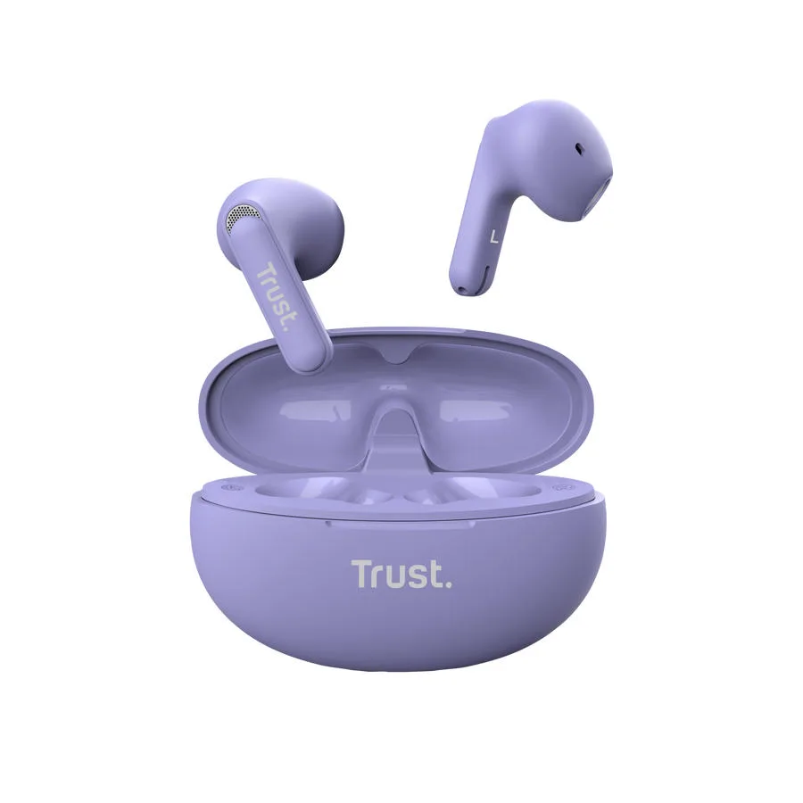 Навушники TWS Trust Yavi Earphones BT 5.3, ENC, SBC, Mic, Фіолетовий