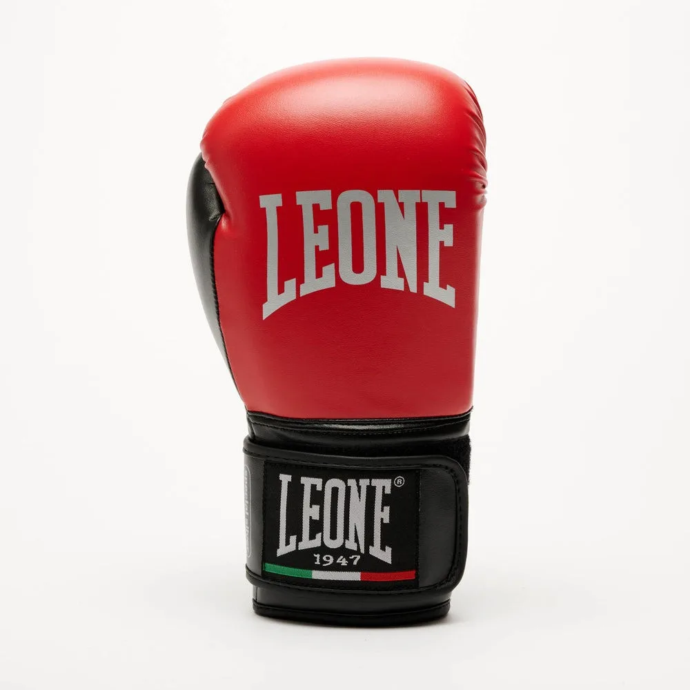 Боксерські рукавиці Leone штучна шкіра 8 унцій червоні з капою