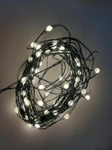 Гірлянда зелена 13 м тепле біле світло LED