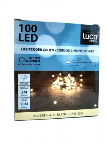 Гірлянда зелена 13 м тепле біле світло LED