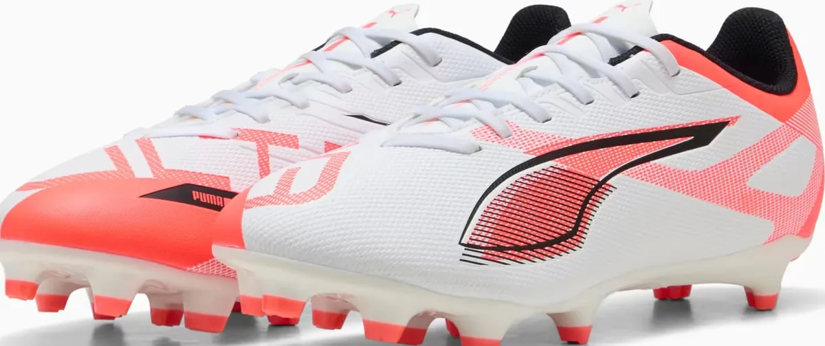 Бутси Puma синтетичні 44.5 білий помаранчевий для футболу