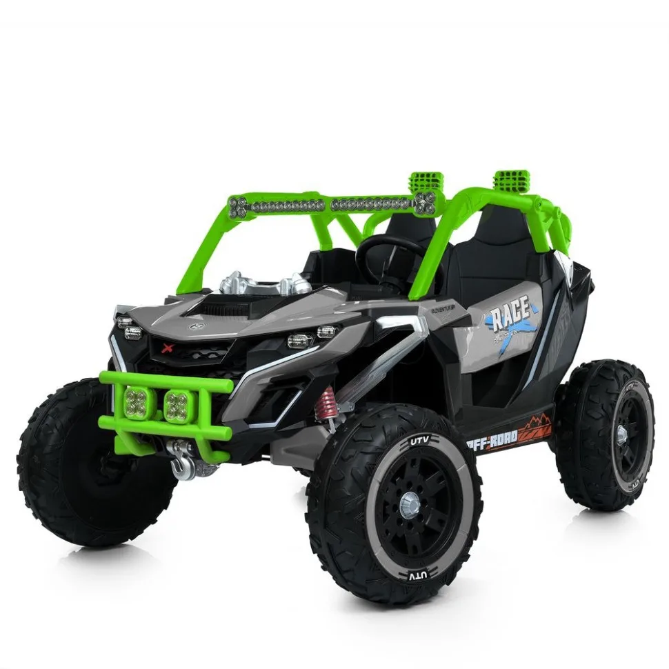 Дитячий електромобіль Джип M 6149EBLR-11 120W 128x41x73 см пластик зелений