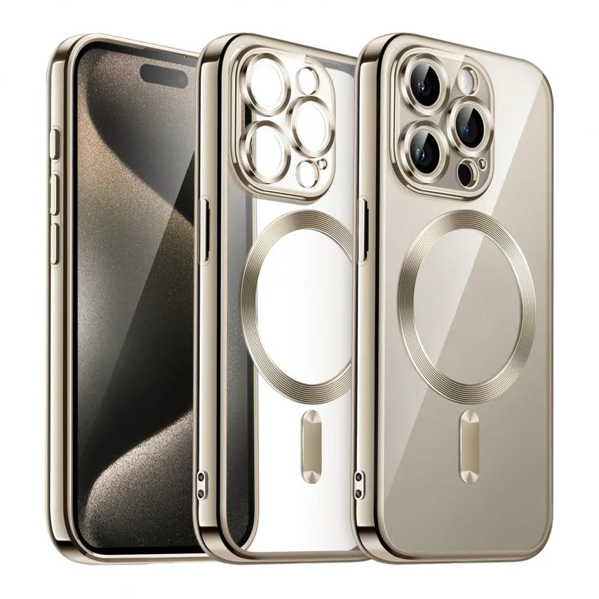 Чохол MagSafe для iPhone 15 пластик силікон коричневий