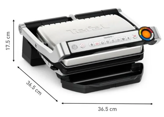 Електрогриль Tefal 2000 Вт антипригарний 300х200 мм сріблястий чорний