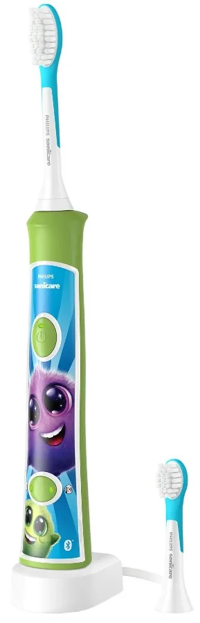 Електрична зубна щітка Philips Sonicare для дітей, 62 тис. коливань/хв, 2 насадки, світло-зелений.