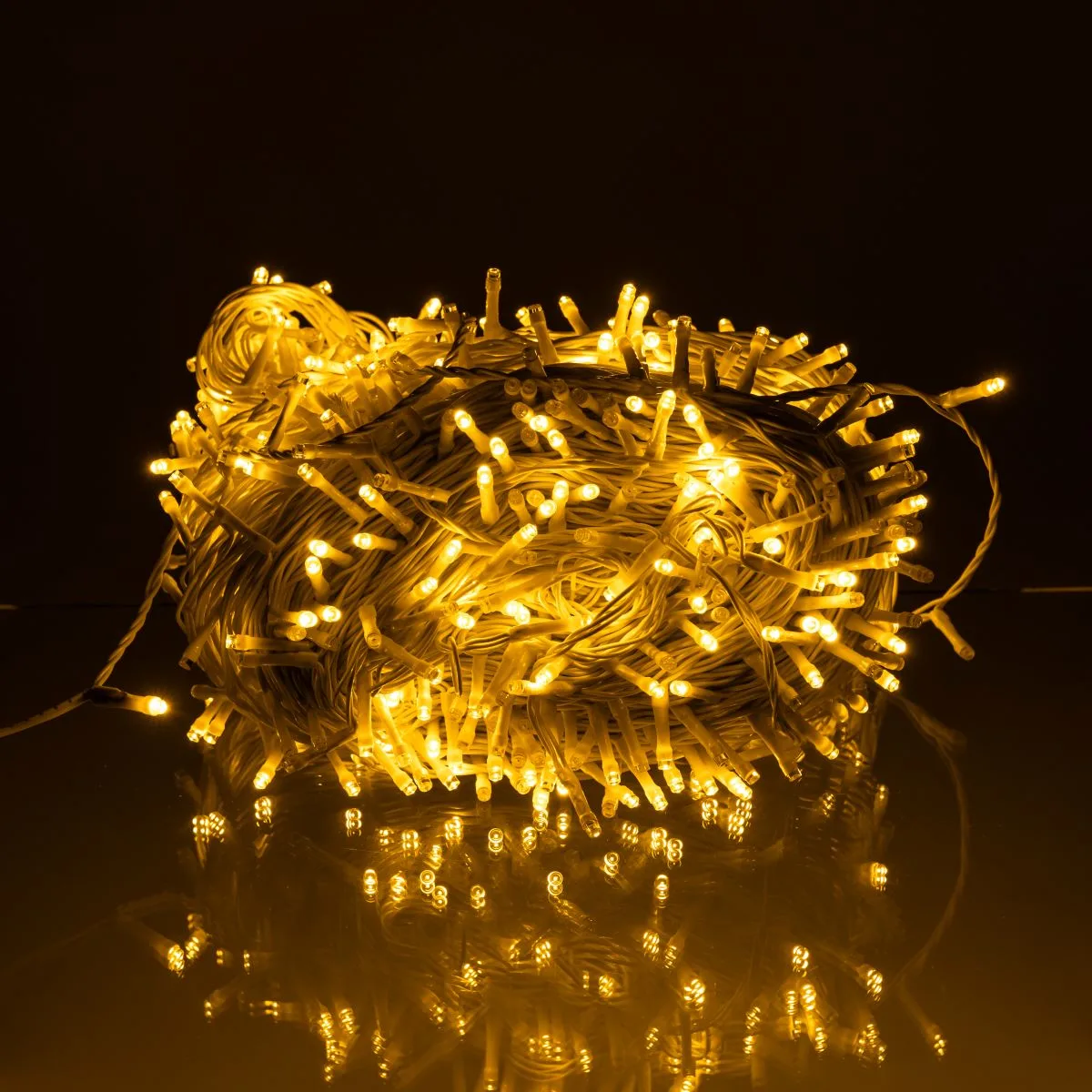 Гірлянда світлодіодна вулична 100 м 1000 LED жовтий провід білий