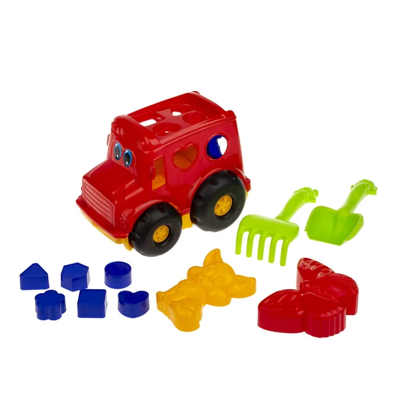 Сортер-автобус Colorplast пластиковий 25х15х15 см червоний