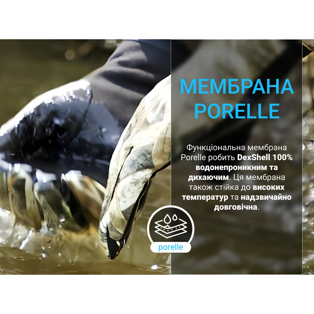 Водонепроникні рукавички Dexshell 43% мериносова вовна L темний камуфляж