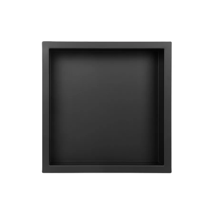 Полиця-ніша Mixxus Premium Нержавіюча сталь 300х300х80 мм Чорна