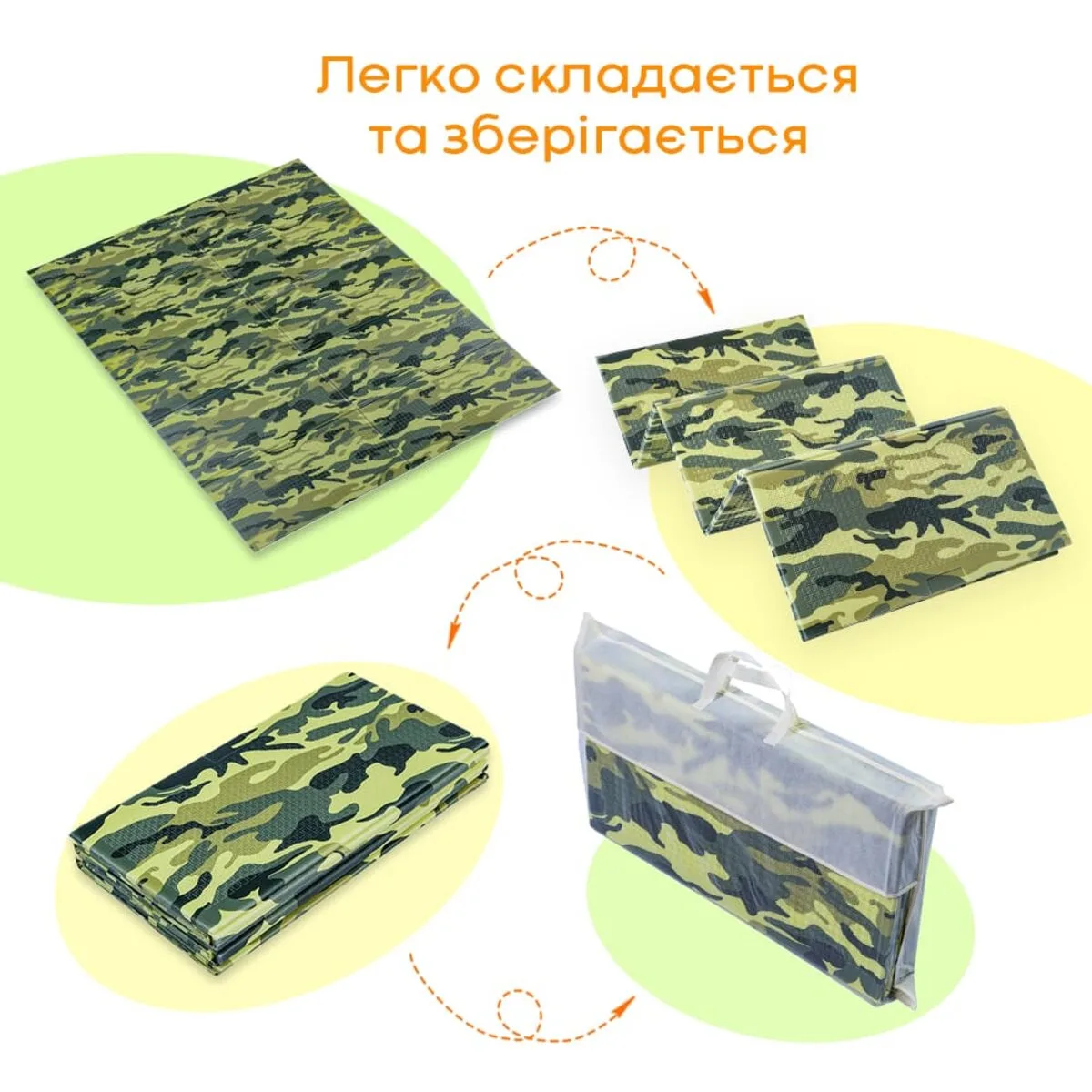 Развивающий коврик 200x150x1 см гипоаллергенный XPE милитари