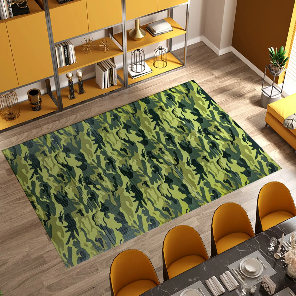 Развивающий коврик 200x150x1 см гипоаллергенный XPE милитари