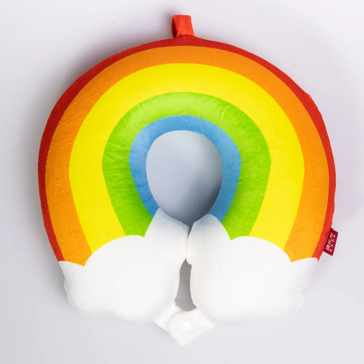 Подушка для шиї Rainbow велюр 30х30х10 см червона