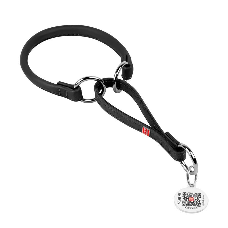 Нашийник WAUDOG Soft шкіряний 8 мм 32-40 см чорний