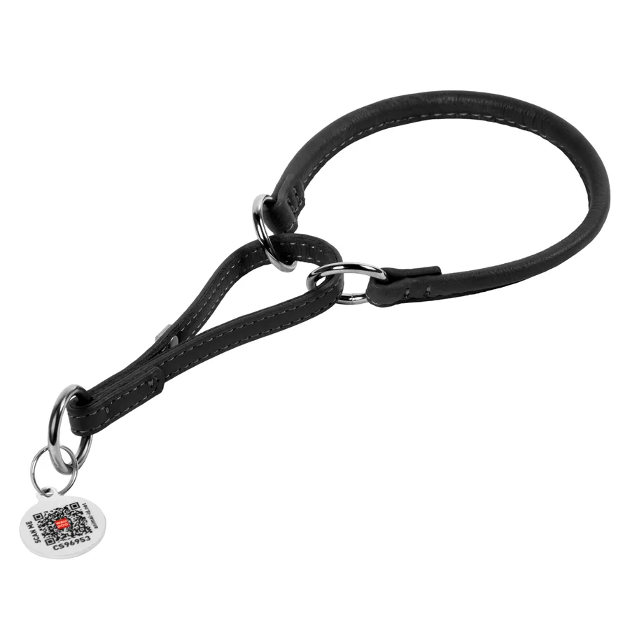 Нашийник WAUDOG Soft шкіряний 8 мм 32-40 см чорний
