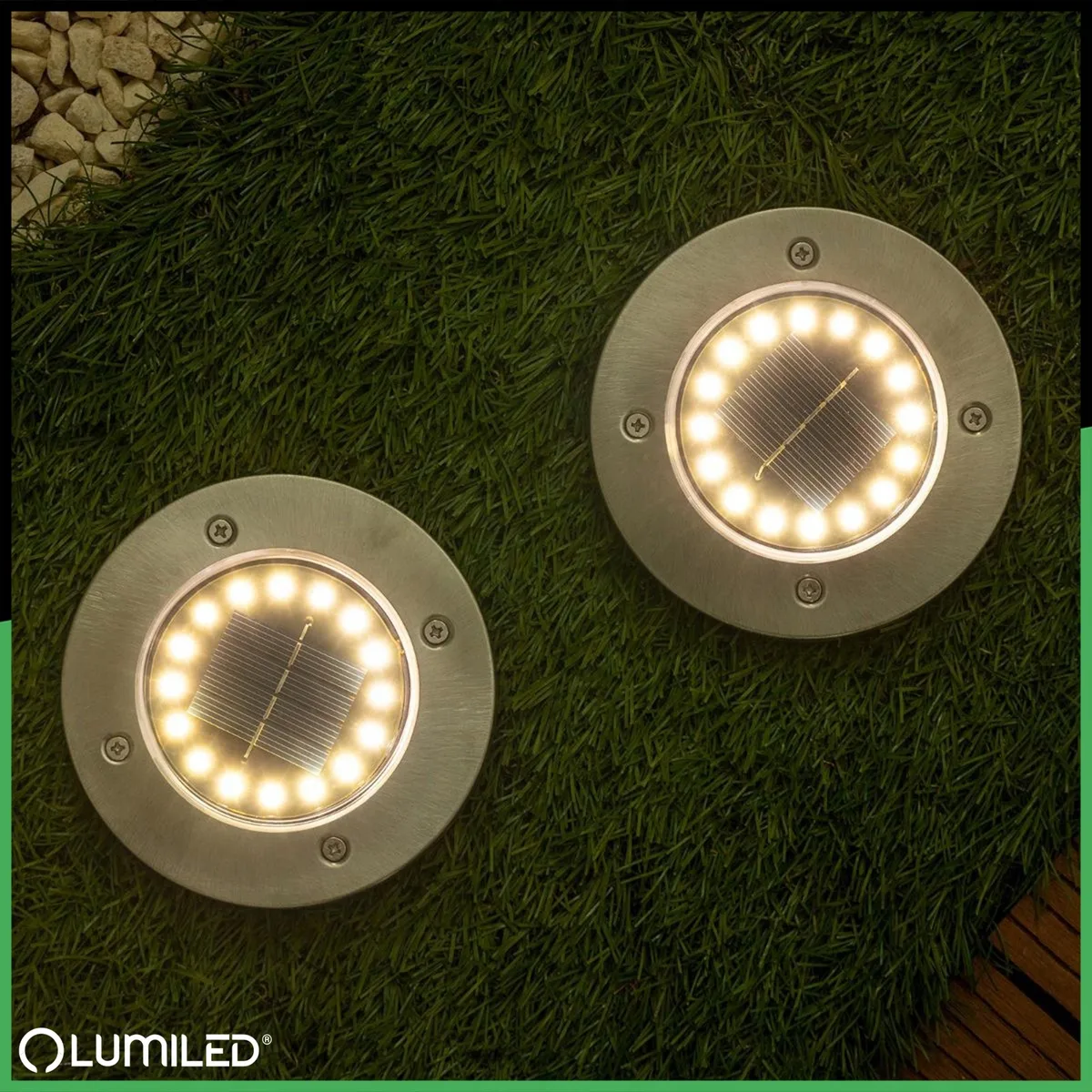 Садовый светильник LumiLED пластиковый 12 см серебристый на солнечной батарее 6 шт