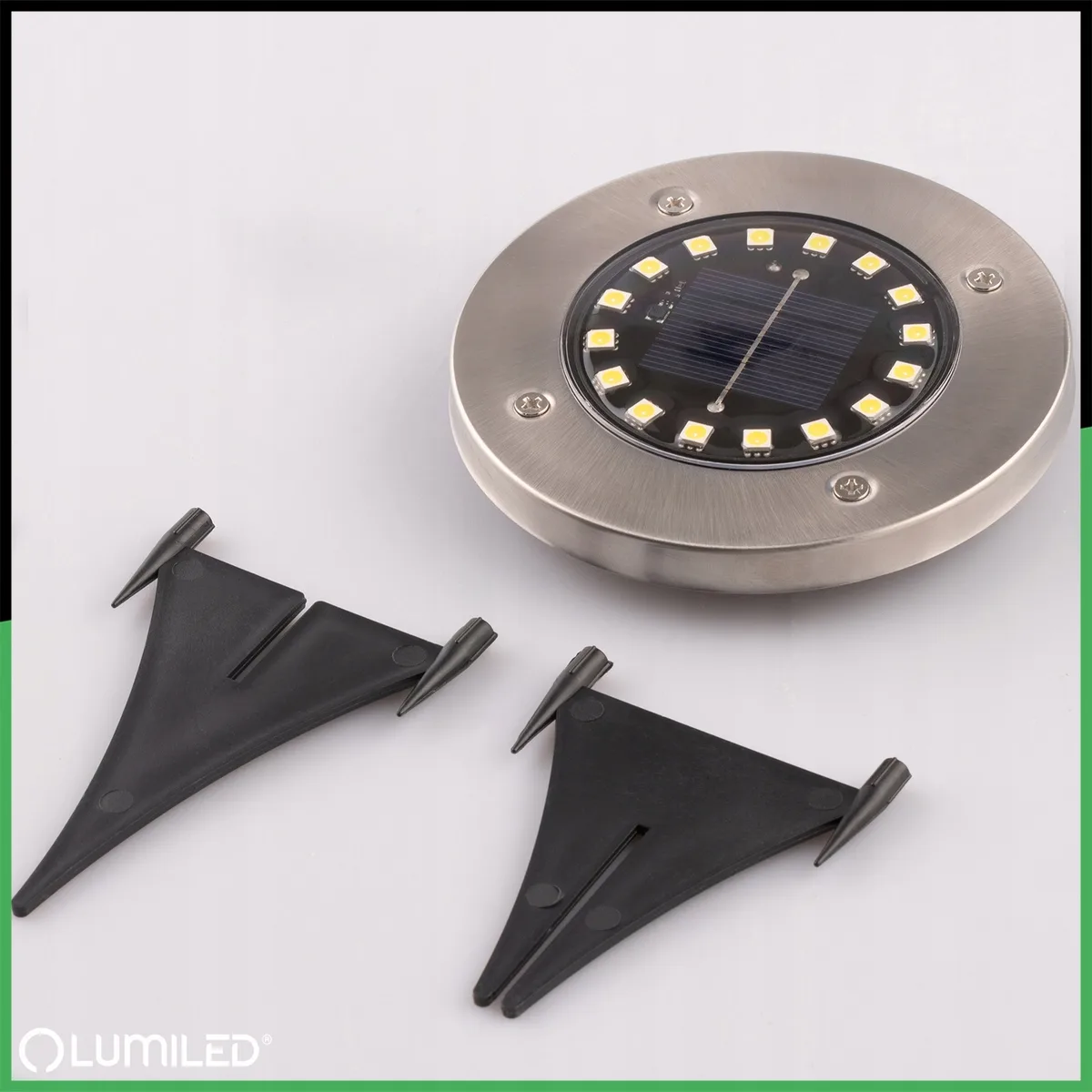 Садовый светильник LumiLED пластиковый 12 см серебристый на солнечной батарее 6 шт