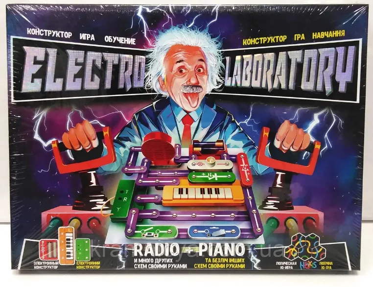 Електронний конструктор Danko Toys для дітей від 6 років Радіо та піаніно Пластик